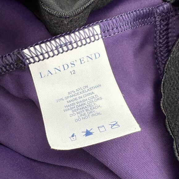 Lands’ End Purple Ruffle Tankini Swim Top Adjustable Straps Women’s Size 12 - Picture 4 of 4